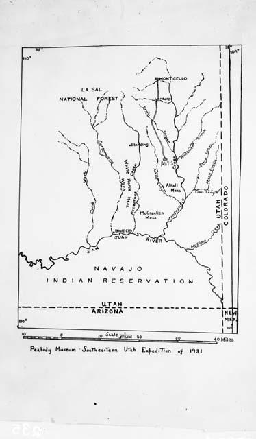 Map of part of San Juan county showing location of Alkali Ridge ...