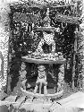 Exhibit - bead work - the table and stool sent to the museum