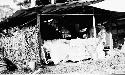 Casts drying in sheds - showing house construction