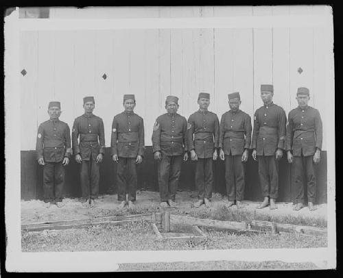 Military men lined up