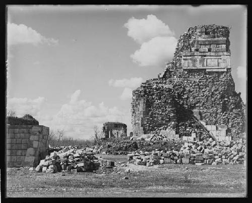 Ball Court - Temple of the Jaguars & N. Temple in center.