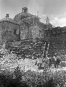 Mitla church - rear side view showing incorporation of ancient walls