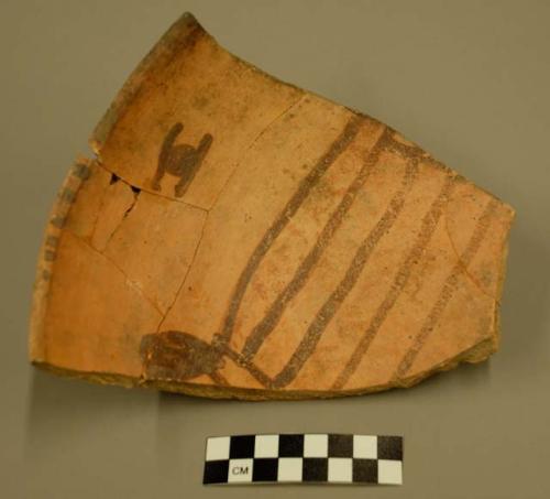 Restorable san bernardino black-on-pink potsherd