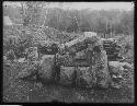 Back view of sculptured stones from palace