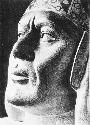Peruvian sculpture, old Peruvian head, Chimu