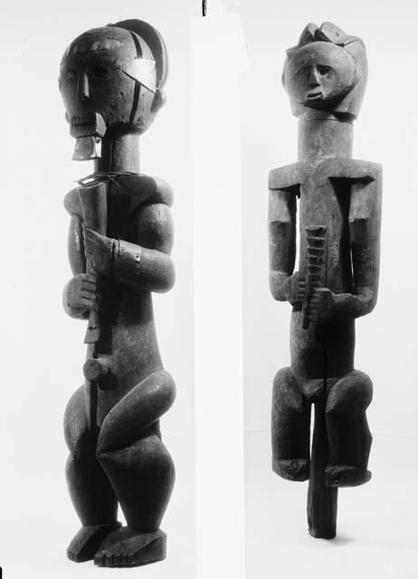 Wood male idols, used as talisman