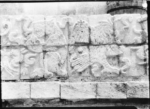 Jaguar and eagle relief in stone