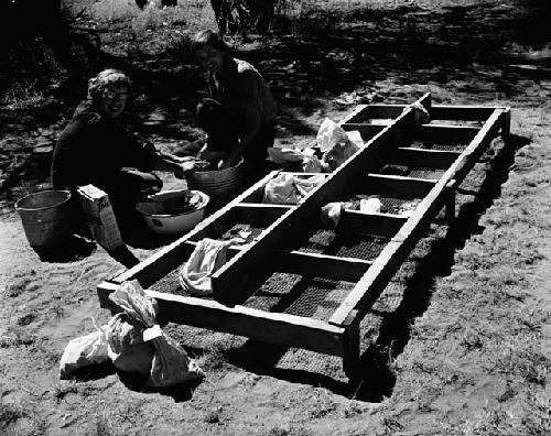 Camp, washing sherds