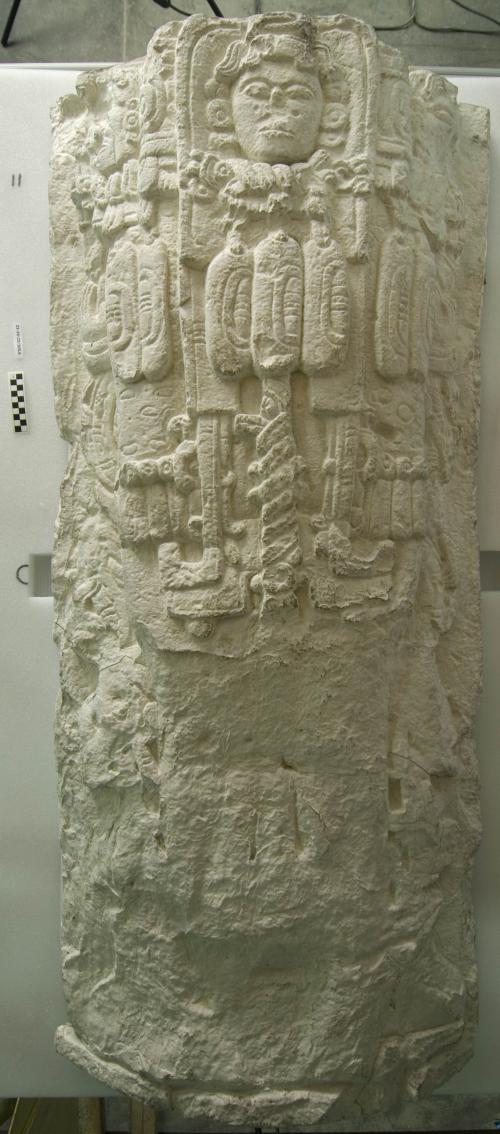 Cast of part of Stela P, West, lower half of figure