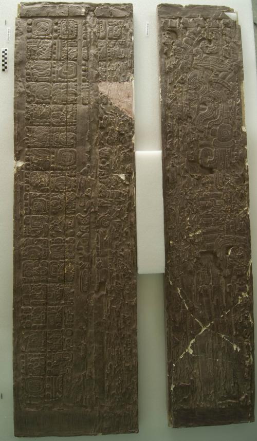 Cast of part of lintel, Temple 1, Tikal; (4 pieces)