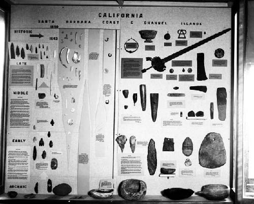 Stone, bone, and shell artifacts in cases 10 and 12, room 30