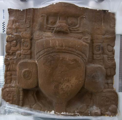 Cast of part of Stela F, Quirigua; North, frontal face