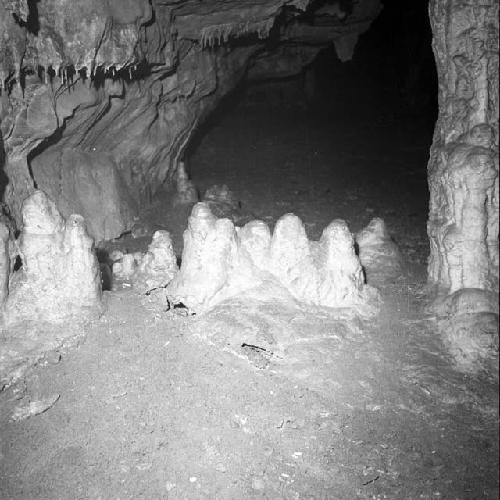 Stalagmites inside Pastun cave on Jebel Baradost near Rowandiz