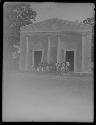 Children in front of Building