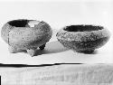 Tetrapod bowl unslipped ware, fragmentary tetrapod dish orange ware