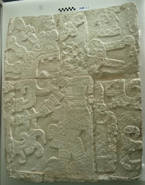 Cast of part of Ballcourt, Chamber E, west wall, Row A, Figure13