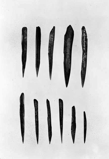 Bone awls made from bone splinters