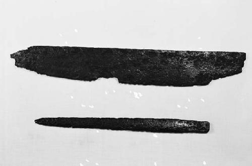 Broad iron blade and long thin iron blade