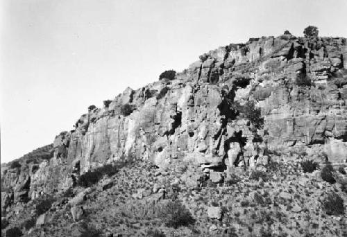 Cliffs containing caves, Goat Basin Canyon