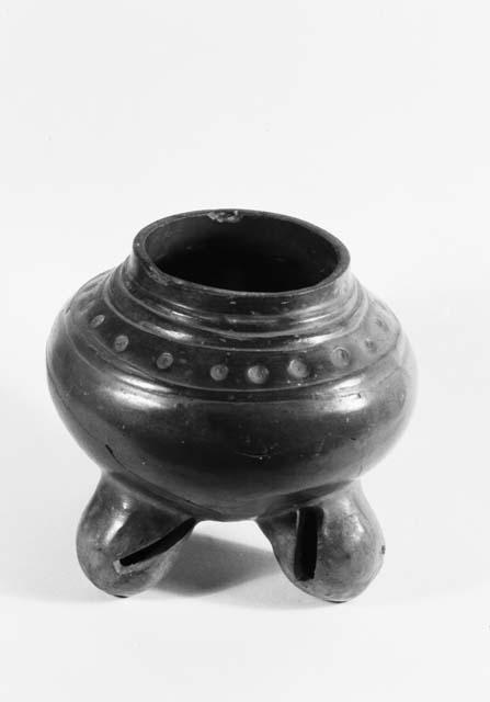 Plumbate, rattle-legged, tripod pottery jar