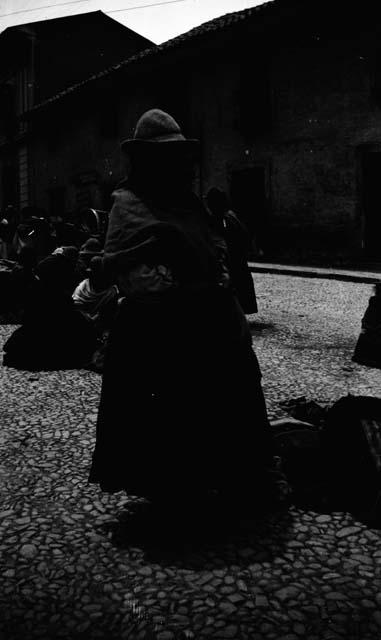 Woman standing in street