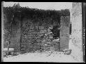 N.E. Colonnade 2ndary wall looking N. after sculptured stones were removed.