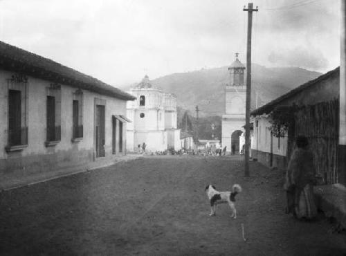 Street in Esquipulas with crowd of people