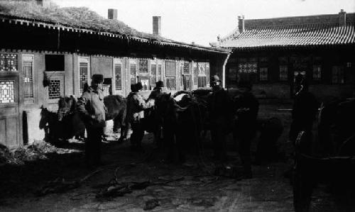 Loading cart in Torgny's yard