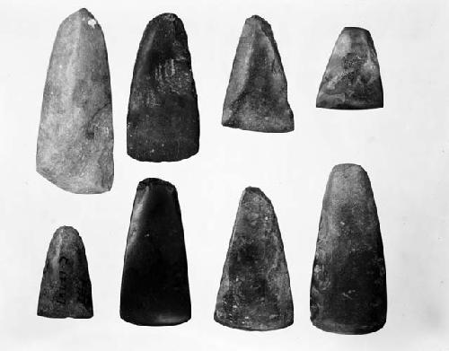 Celts with off center or diagonal blades