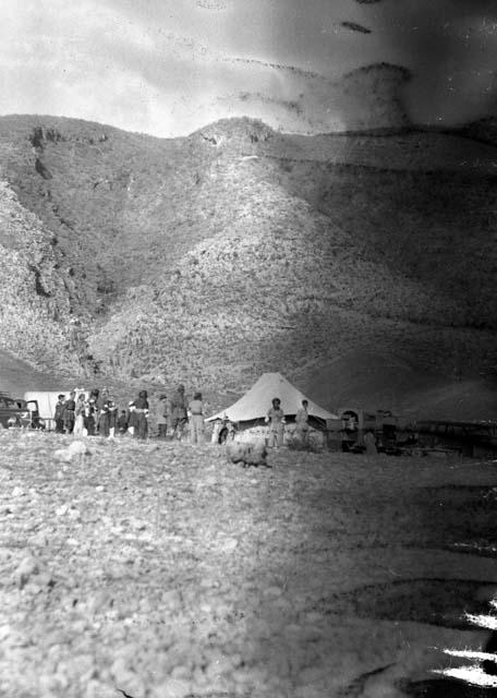 Camp at Havdian near Rowandiz, Fuad Safar in foreground