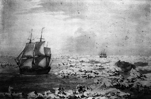 Drawing, "Near Icy Cape, August 18, 1778" by John Webber