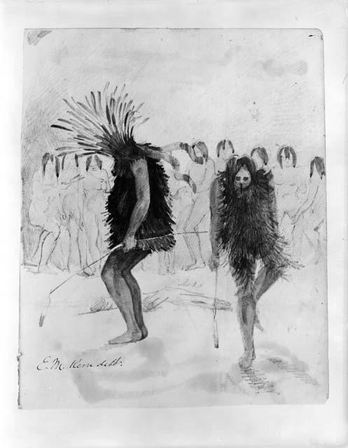 Indian Dance, painting by E.M. Kern