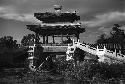 Ornate structure of covered bridges with pavilions