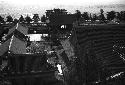 Complex of buildings with scattered trees from above