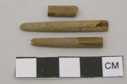 Small pointed wooden objects