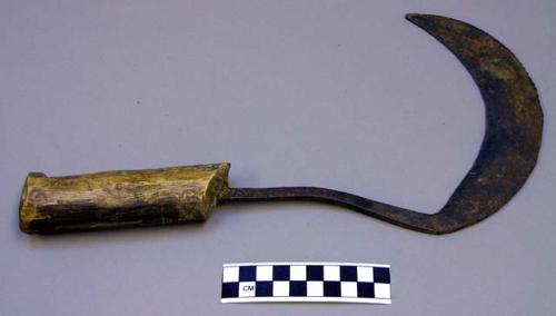 Sickle-shaped blade with handle