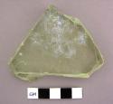 Glass, flat, clear fragment, thick