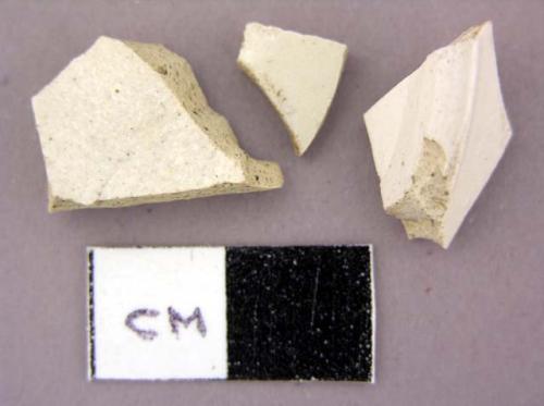 Ceramic, stoneware, salt-glazed, white sherds