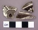 Ceramic, whiteware, brown transfer print sherds