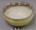 Bowl, polacca polychrome style c. int: linear design; ext: slipped, no design. 1