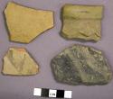 Four sherds, two incised and one jar rim with molding