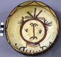 Bowl, polacca polychrome style c. int: clown design; ext: linear design. 8.5 x 1