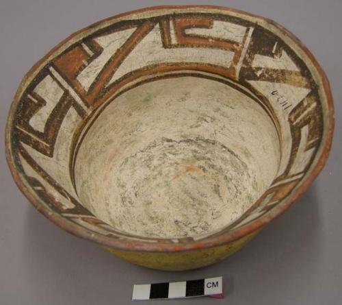 Bowl, polacca polychrome style c. int: linear design; ext: slipped, no design. 8