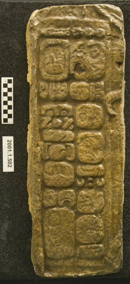 Cast of part of Stela 11, Seibal; glyph panel