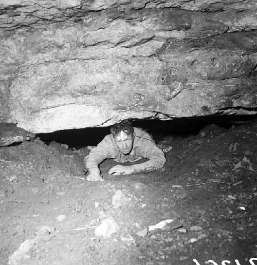 Dennis Batten inside Pastun cave on Jebel Baradost near Rowandiz