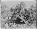 Children in front of hut