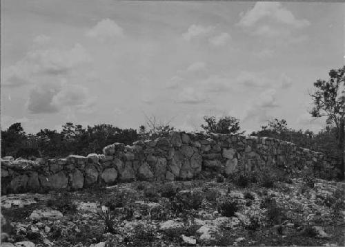 North side of Mayapan wall by road