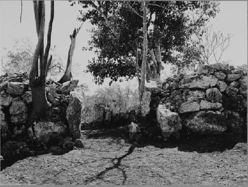 Passage in north exterior wall at Gate D