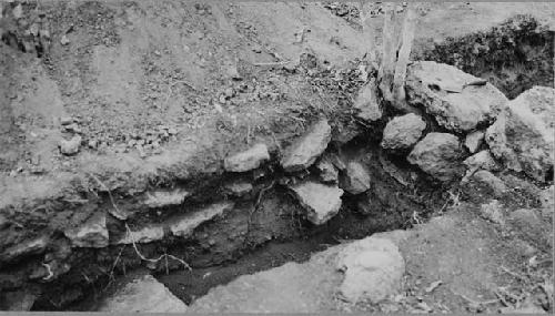 Trench across property wall northeast of Q-99