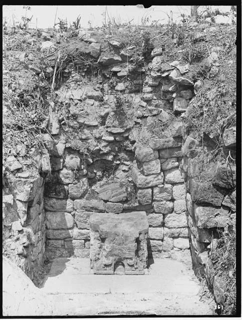 Stela I - Base with masonry supporting it